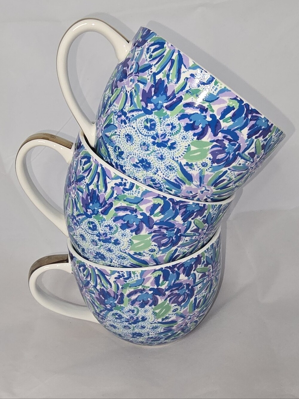 Lilly Pulitzer Floral Ceramic 12oz Coffee Mug - Blue & Green